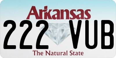AR license plate 222VUB
