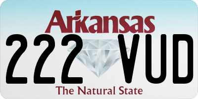 AR license plate 222VUD