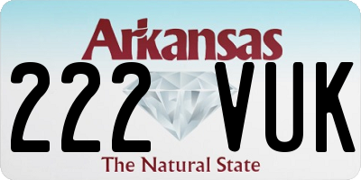 AR license plate 222VUK