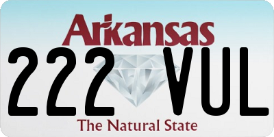 AR license plate 222VUL
