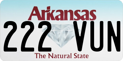 AR license plate 222VUN