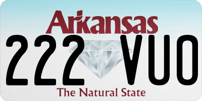 AR license plate 222VUO