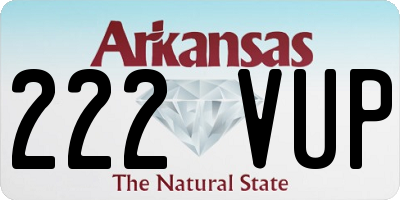 AR license plate 222VUP