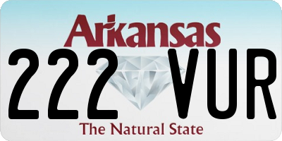 AR license plate 222VUR