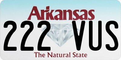 AR license plate 222VUS