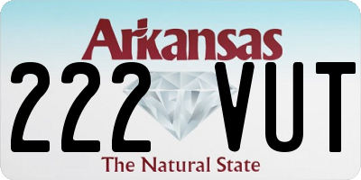 AR license plate 222VUT