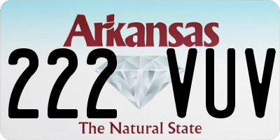 AR license plate 222VUV