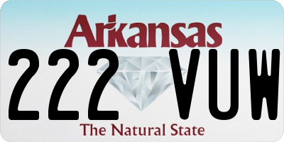 AR license plate 222VUW