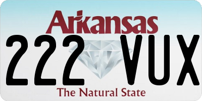 AR license plate 222VUX