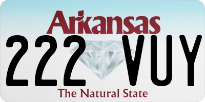 AR license plate 222VUY
