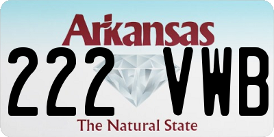 AR license plate 222VWB