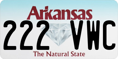 AR license plate 222VWC