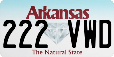 AR license plate 222VWD