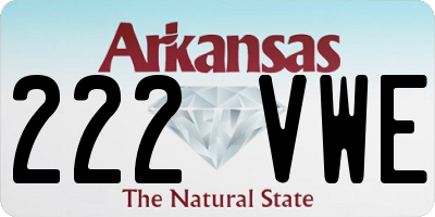 AR license plate 222VWE