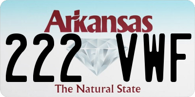 AR license plate 222VWF