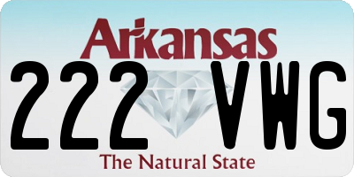 AR license plate 222VWG