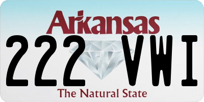 AR license plate 222VWI
