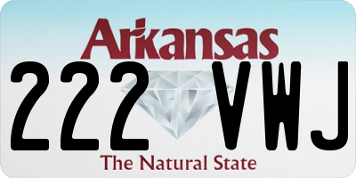 AR license plate 222VWJ
