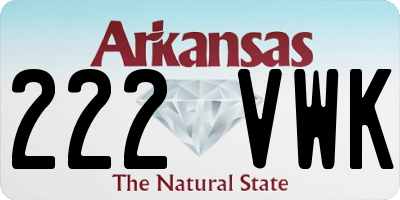 AR license plate 222VWK