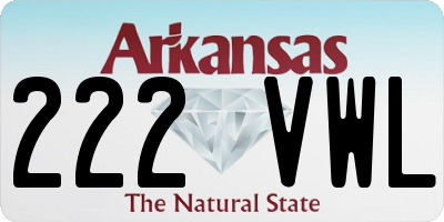 AR license plate 222VWL