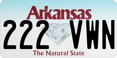 AR license plate 222VWN