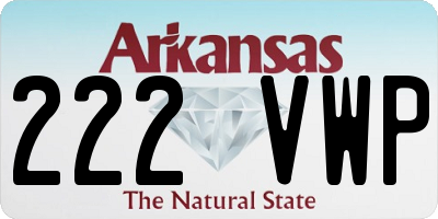 AR license plate 222VWP