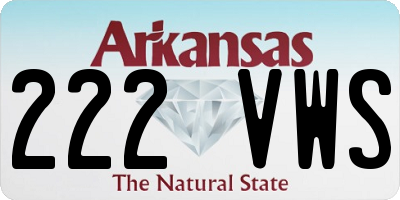 AR license plate 222VWS