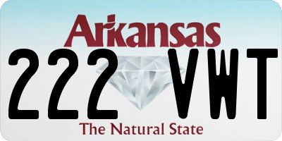 AR license plate 222VWT