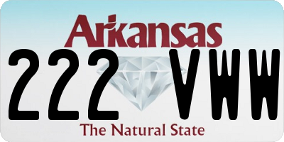 AR license plate 222VWW