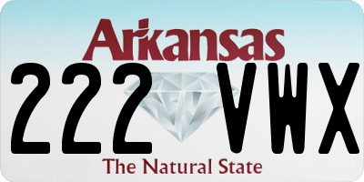 AR license plate 222VWX