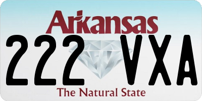 AR license plate 222VXA
