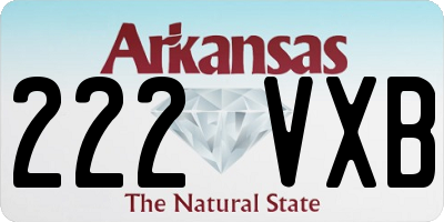 AR license plate 222VXB