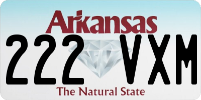 AR license plate 222VXM