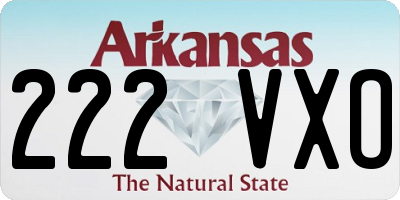 AR license plate 222VXO