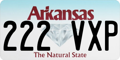 AR license plate 222VXP