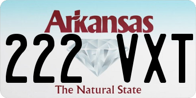 AR license plate 222VXT
