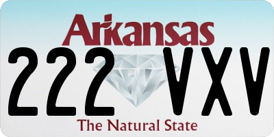 AR license plate 222VXV