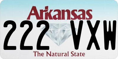AR license plate 222VXW