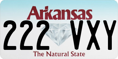 AR license plate 222VXY