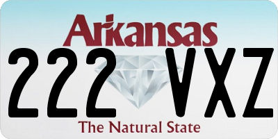 AR license plate 222VXZ