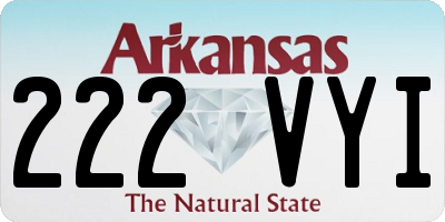 AR license plate 222VYI