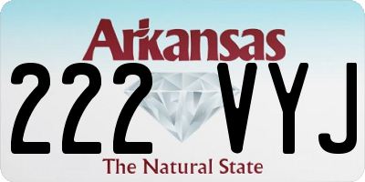 AR license plate 222VYJ