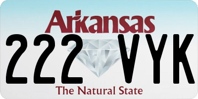 AR license plate 222VYK