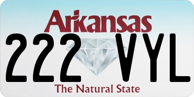 AR license plate 222VYL