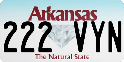 AR license plate 222VYN