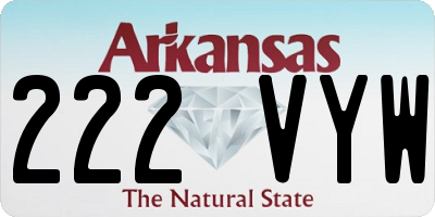 AR license plate 222VYW