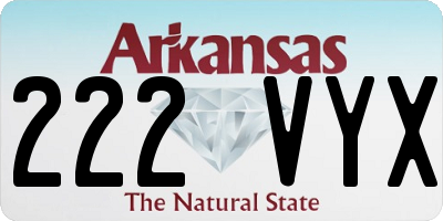 AR license plate 222VYX