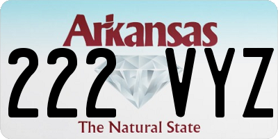 AR license plate 222VYZ