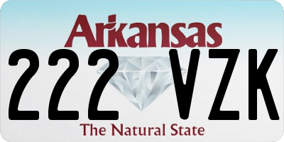 AR license plate 222VZK