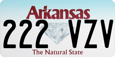 AR license plate 222VZV